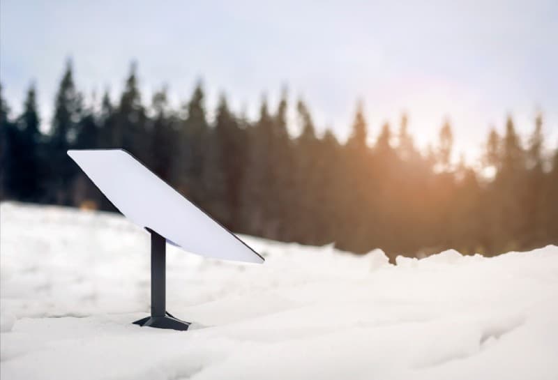 Starlink Dish in Snow